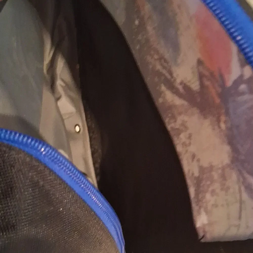 Transpack Ice Skate Blue and Black Graphic Backpack NWOT